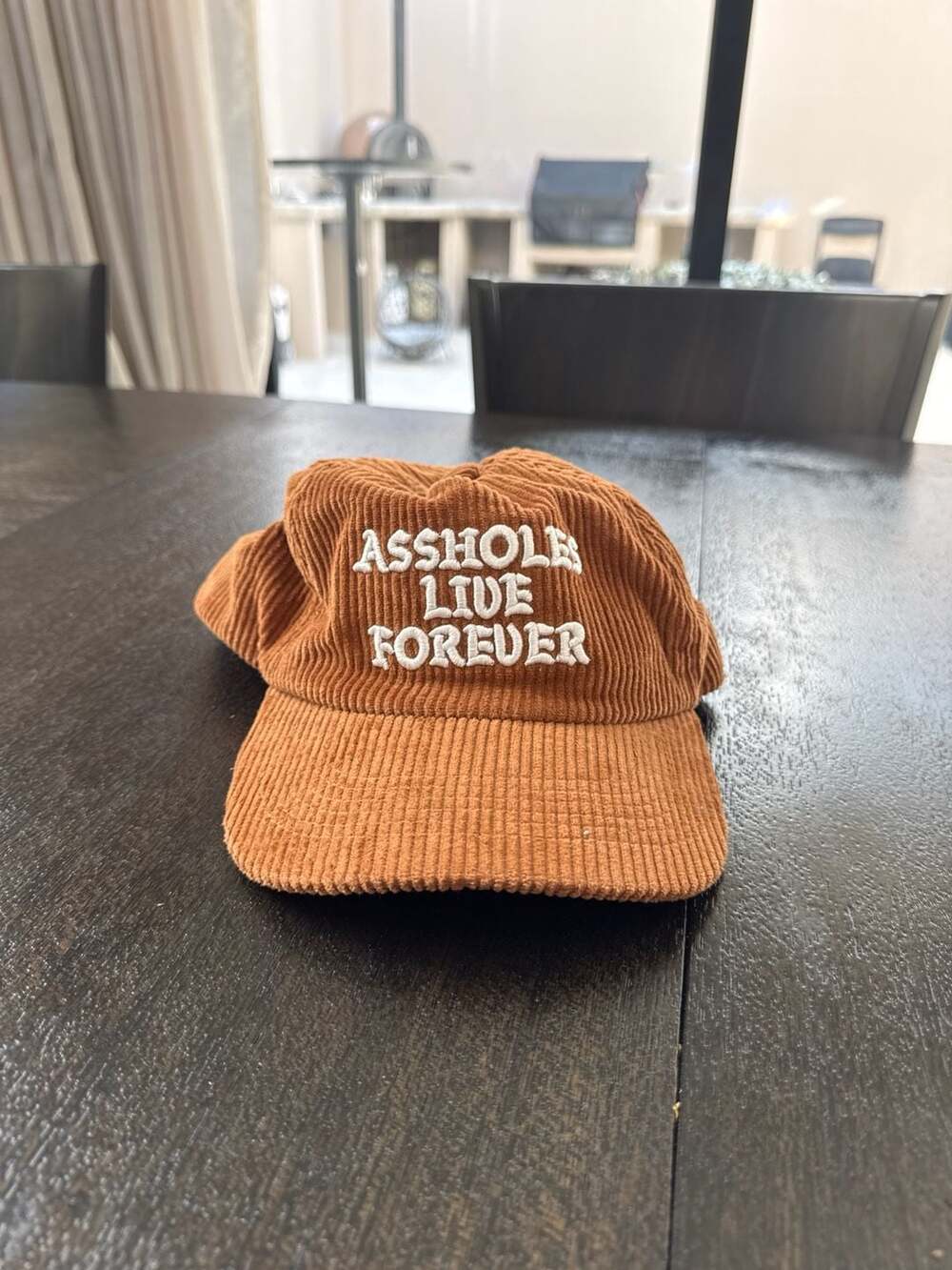 Linda Finegold As Holes Live Forever Brown Corduroy Snapback Hat